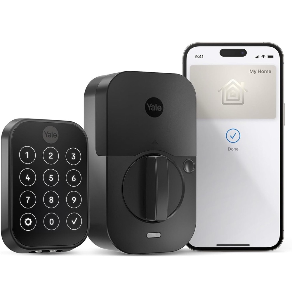 Black Smart Lock with Keypad and App Integration